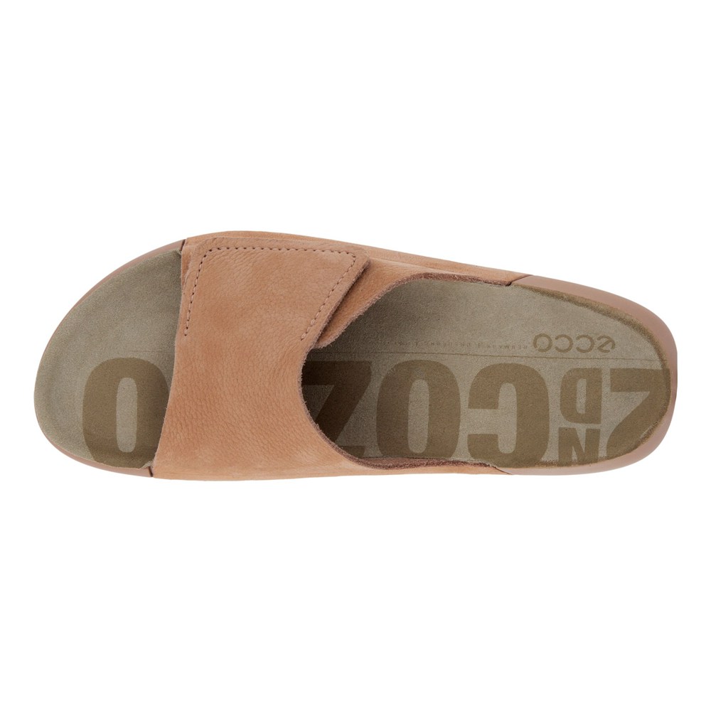 ECCO Womens Slides Beige - 2Nd Cozmo Sandal - JEG-986251